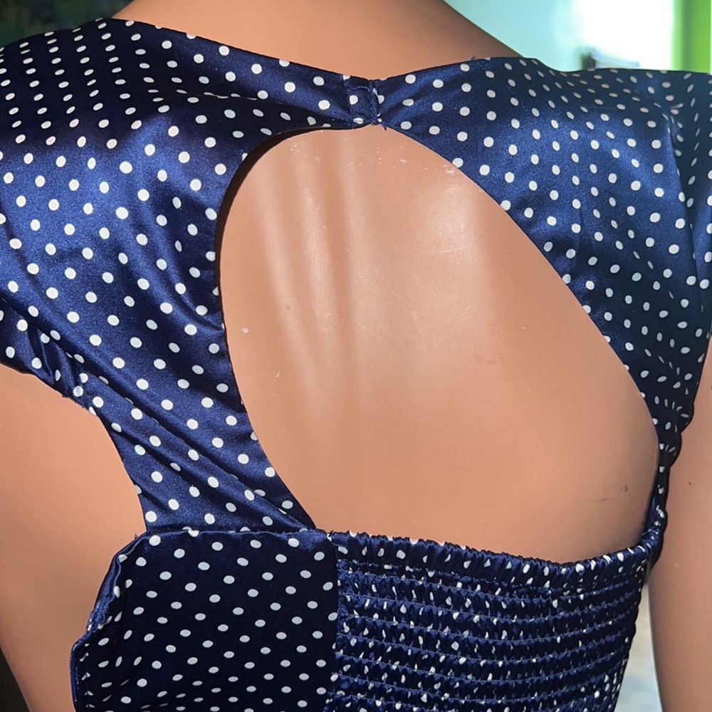 Guess Small blue/white with polka dot sleeveless dress New With Tags made - Picture 15 of 17
